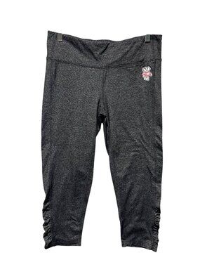Colosseum Womens Wisconsin Bucky Badgers Cropped Leggings Heathered Gray Medium